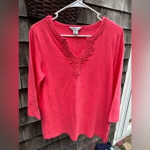 Tommy Bahama coral 3/4 sleeve top size S